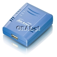 OvislinkPrintserver MFP-101U 1xUSB, 1xRJ45 (Umozliwia Skanowanie, Drukowanie) przedstawia grafika.