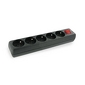 Listwa Whitenergy 1.8m, 5-gniazd, wlacznik, czarna prezentuje Gral.