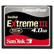 �Compact Flash 4GB Sandisk Extreme III przedstawia grafika.