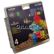 Wklad drukujacy Brother LC1000VALBP Value Pack (czarny, zolty, czerwony, niebieski) przedstawia grafika.