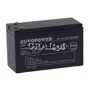 Akumulator Europower 12V/7Ah przedstawia grafika.