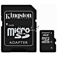 Micro Secure Digital SDHC 4GB Kingston Class 4 przedstawia grafika.
