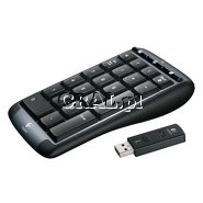 �Klawiatura numeryczna Logitech NumberPad Cordless USB przedstawia grafika.