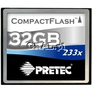�Compact Flash 32GB Pretec Cheetah 233X przedstawia grafika.