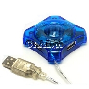 �Hub USB 4-porty bez zasilacza przedstawia grafika.