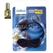 �4World Antena GPS uniwerslana MMCX przedstawia grafika.