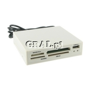 �4World Czytnik kart pamieci 3,5" 24-in-1 USB 2.0 Bialy przedstawia grafika.
