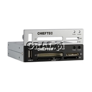 Czytnik kart pamieci 3,5" USB 2.0 Chieftec CRD-501 (2-kolory panela czarny/srebrny) przedstawia grafika.