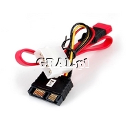 �Redukcja zasilania HDD MOLEX + Kabel HDD SATA Slimline M�ski (do nep�d�w w w obudowach ITX) przedstawia grafika.