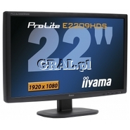 Iiyama 22" LCD ProLite E2209HDS-B1 (2ms, DVI, HDMI, czarny, wide, 1920x1080 Full HD) przedstawia grafika.