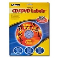 �Etykiety na CD/DVD Fellowes Matowe 100 szt. przedstawia grafika.