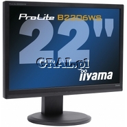 Iiyama 22" LCD ProLite B2206WS-B1 (2ms, DVI, Pivot, czarny, wide) przedstawia grafika.