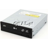 LG GH22LS50 DVD±R 22x, DVD±RW 8x, CD-RW 32x, DVD+R DL 12x, DVD-RAM 12x, SATA, LightScribe, Black przedstawia grafika.