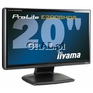 Iiyama 20" LCD ProLite E2008HDS-B1 (2ms, DVI, czarny) przedstawia grafika.