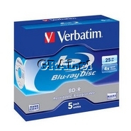 BD-R Verbatim Blu-Ray 25GB 5-Pack x4 przedstawia grafika.
