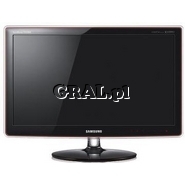 Samsung 24" LCD P2470HD (5ms, DVI, HDMI glossy czarny, FullHD, Tuner TV analog/DVB-T) przedstawia grafika.