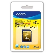 �Secure Digital SDHC 4GB ADATA Class 6 TURBO przedstawia grafika.