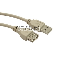 Przeduacz USB 0.75 m (szary) przedstawia grafika.