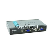 D-Link KVM USB Switch dla 4 komputerw przedstawia grafika.