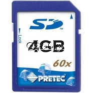 Secure Digital 4GB Pretec HighSpeed 60x przedstawia grafika.