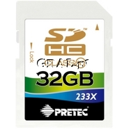 Secure Digital 32GB Pretec SDHC class 10 233x przedstawia grafika.