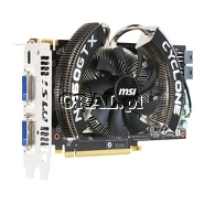 GeForce GTX460 MSI 768MB, DDR5, 2xDVI, HDMI, PCI-E Cyclone OC 725/3600 przedstawia grafika.