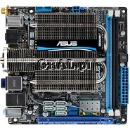 Asus E45M1-I Deluxe , HD6320, VGA, DDR3, PCI-E, SATA3, GBLAN, MiniITX przedstawia grafika.