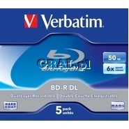 BD-R Verbatim Blu-Ray 50GB x6 5-Pack Scratchguard Plus przedstawia grafika.