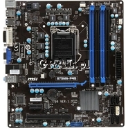 MSI B75MA-P45, B75, VGA, DVI, DDR3, SATA3, GBLAN, MATX, LGA1155 przedstawia grafika.