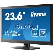 Iiyama 23,6" LCD ProLite E2480HS-B1 (2ms, LED, FullHD, HDMI, DVI, goniki, czarny) przedstawia grafika.