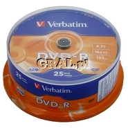 DVD-R Verbatim 4,7GB C-25 przedstawia grafika.