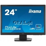Iiyama 24,1" LCD ProLite X2485WS-B1 (5ms, IPS, LED, 16:10, DisplayPort, DVI, goniki, czarny) przedstawia grafika.