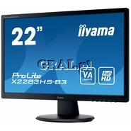 Iiyama 21,5" LCD ProLite E2282HS-B1 (1ms, FullHD, HDMI, DVI, VGA, goniki, czarny) przedstawia grafika.