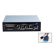 Czytnik kart pamieci 3,5" USB 3.0 IBox Czarny przedstawia grafika.