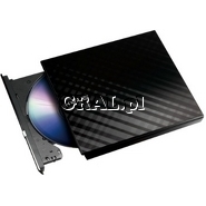 Asus SDRW-08D2S-U Slim USB 2.0 BOX (zewnetrzna) Czarna przedstawia grafika.