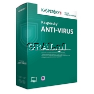 Kaspersky Anti-Virus 2015 PL BOX 10-desktop 1-rok BOX przedstawia grafika.