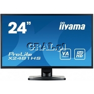 Iiyama 23.6" LCD ProLite X2481HS (6ms, VA, LED, DVI, HDMI, Goniki) przedstawia grafika.