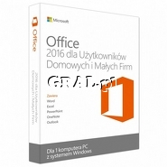Microsoft Office 2016 Home and Business PL (MLK, 1-user) przedstawia grafika.