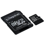 Micro Secure Digital SDHC 32GB Kingston Class 10 + Adapter SD przedstawia grafika.