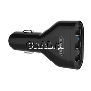 adowarka samochodowa 2x USB 2.4A 1x QC 2.0 Unitek Y-P527 przedstawia grafika.