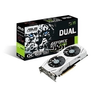 GeForce GTX1060 Asus 6GB, DDR5, 2xDP, 2xHDMI, DVI, PCI-E, Dual OC 1569/8008 przedstawia grafika.