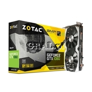 GeForce GTX 1060 Zotac 6GB, DDR5, 3xDP, HDMI, DVI, PCI-E, AMP 1556/8000 przedstawia grafika.