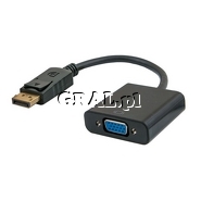 Przejsciwka/adapter DisplayPort (mski) / VGA (D-SUB enski) przedstawia grafika.