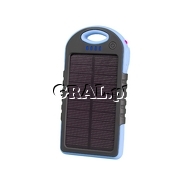 Power Bank Tracer 5000 mAh z panelem sonecznym (niebieski) przedstawia grafika.