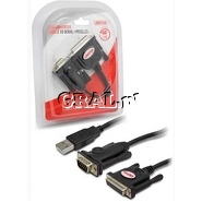 Konwerter USB -> 1xRS232 DB9M + 1xLPT DB25 1.4m Unitek Y-107 przedstawia grafika.