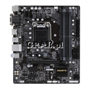 Gigabyte GA-B250M-DS3H, B250M, HDMI, DVI, D-SUB, DDR4, SATA3, M.2, GBLAN, mATX, LGA1151 przedstawia grafika.