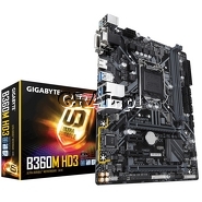 Gigabyte B360M HD3, B360, HDMI, DVI, DSUB, DDR4, USB3.1, M.2, mATX, LGA1151-G8 przedstawia grafika.