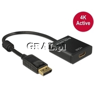 Delock Adapter Displayport 1.2 mski > HDMI eski 4K aktywne przedstawia grafika.