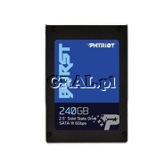 Patriot SSD Burst 240GB 2.5" SATA III 555/500 MBps przedstawia grafika.