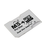Adapter Kart 2x Micro SD > Memory Stick Pro Duo przedstawia grafika.